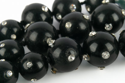 Collier de perles bakelite noire