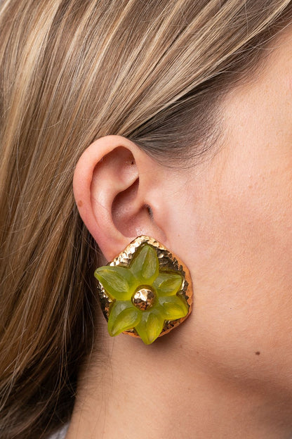 Boucles d'oreilles jaunes Guy Laroche