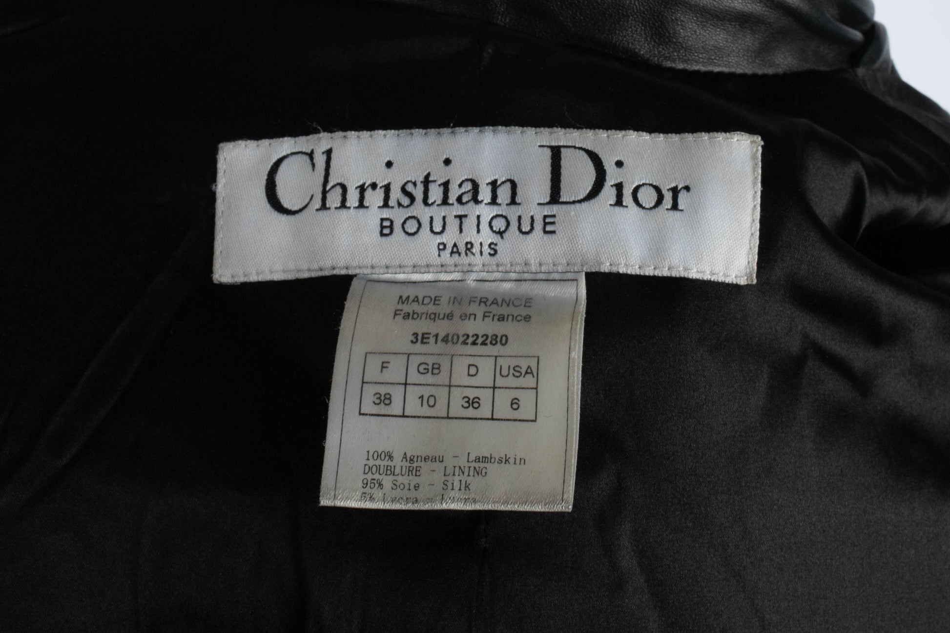 Veste en cuir Dior Printemps 2003