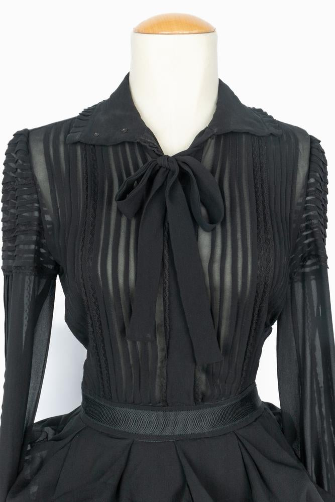 Robe en soie noire Roberto Cavalli