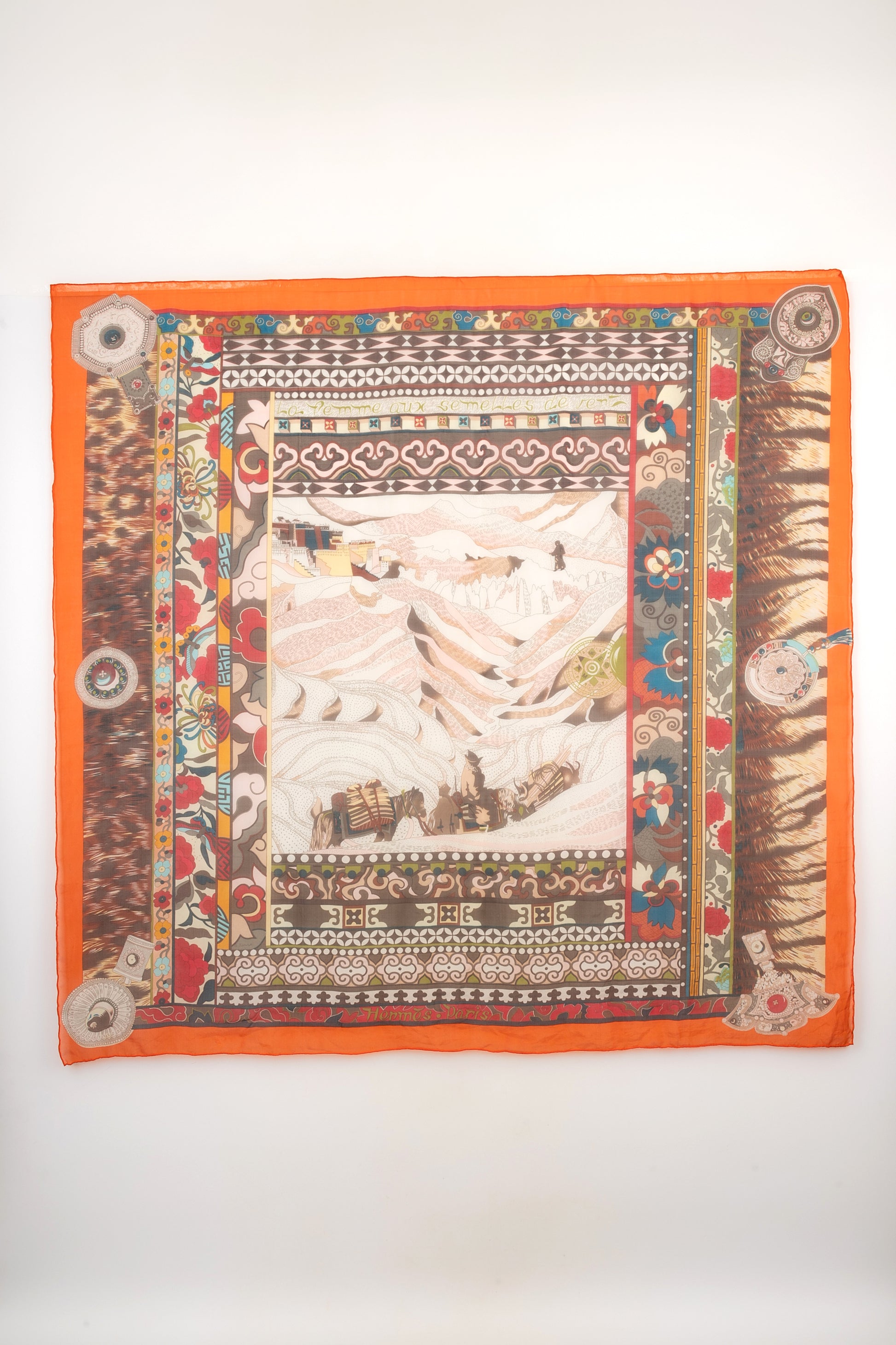 Foulard "La femme aux semelles de vent" Hermès