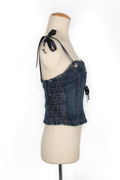 Haut bustier en jean