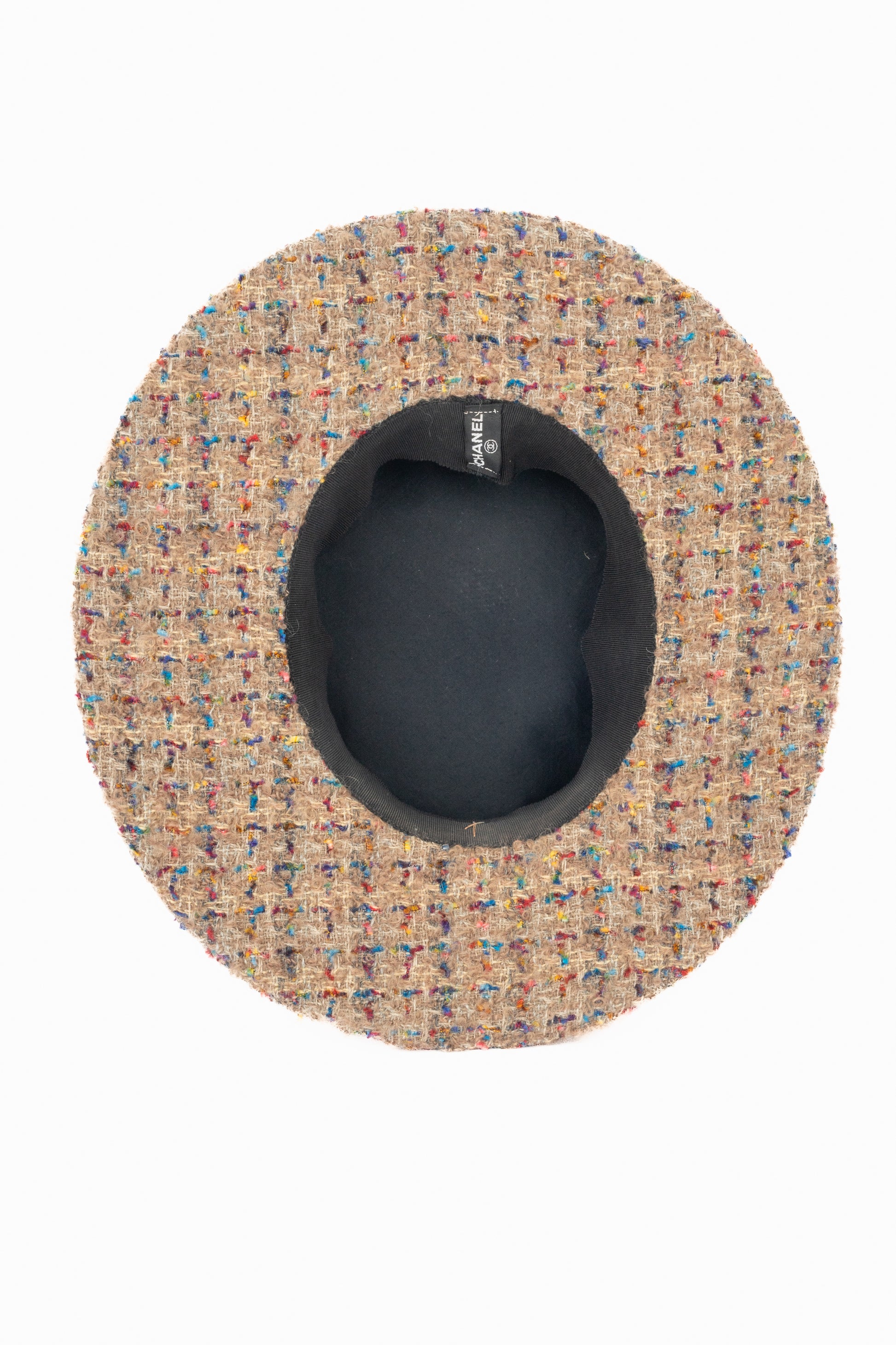 Chapeau canotier Chanel en tweed