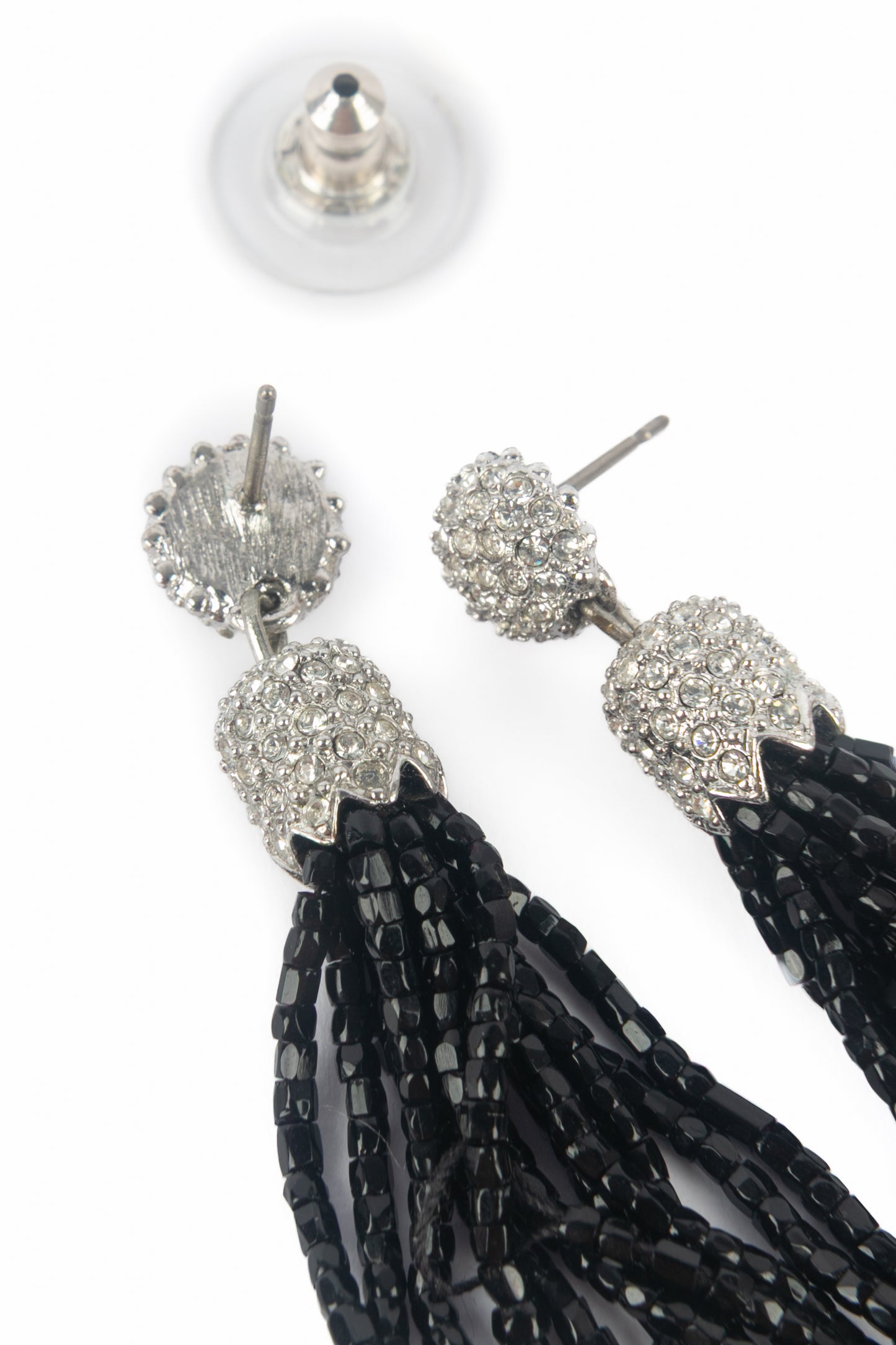 Boucles d'oreilles noires Dior