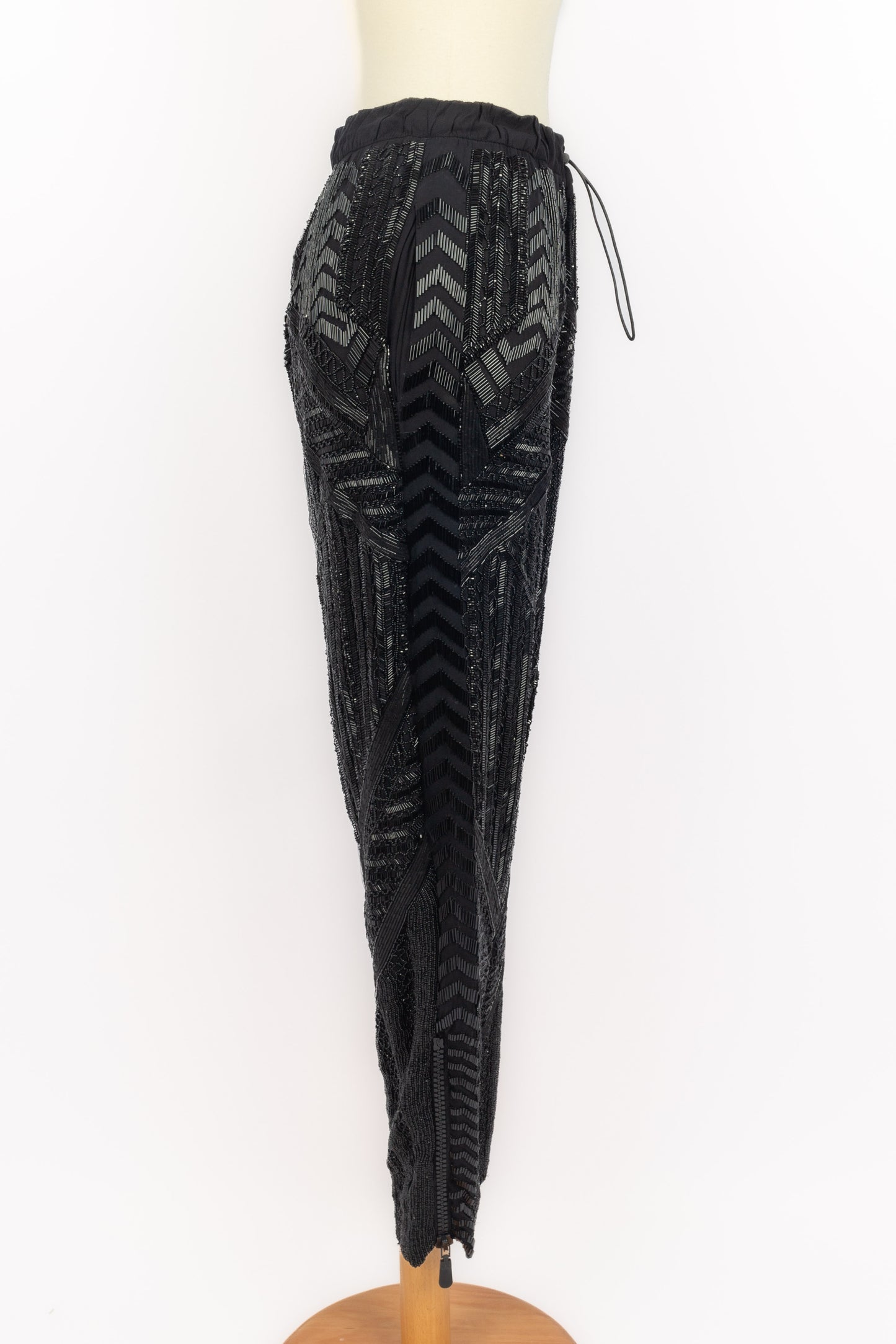 Pantalon à paillettes noire Pucci