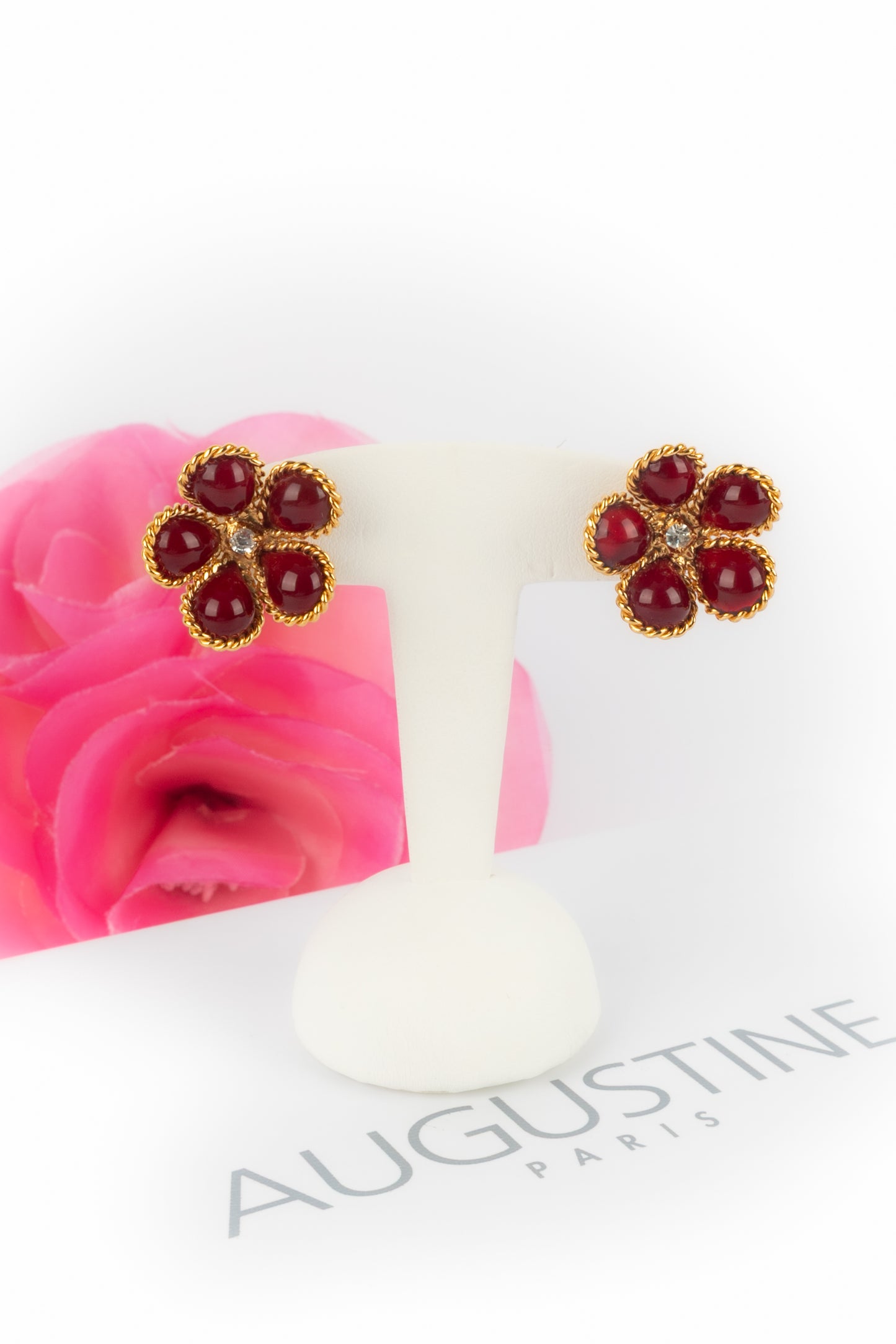 Boucles d'oreilles rouges Augustine