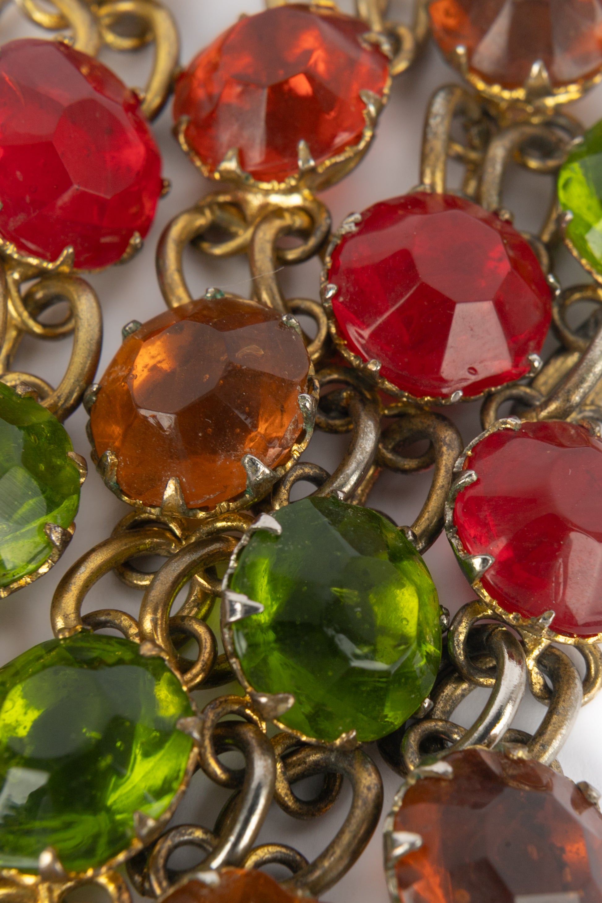 Collier de strass multicolore 1960's