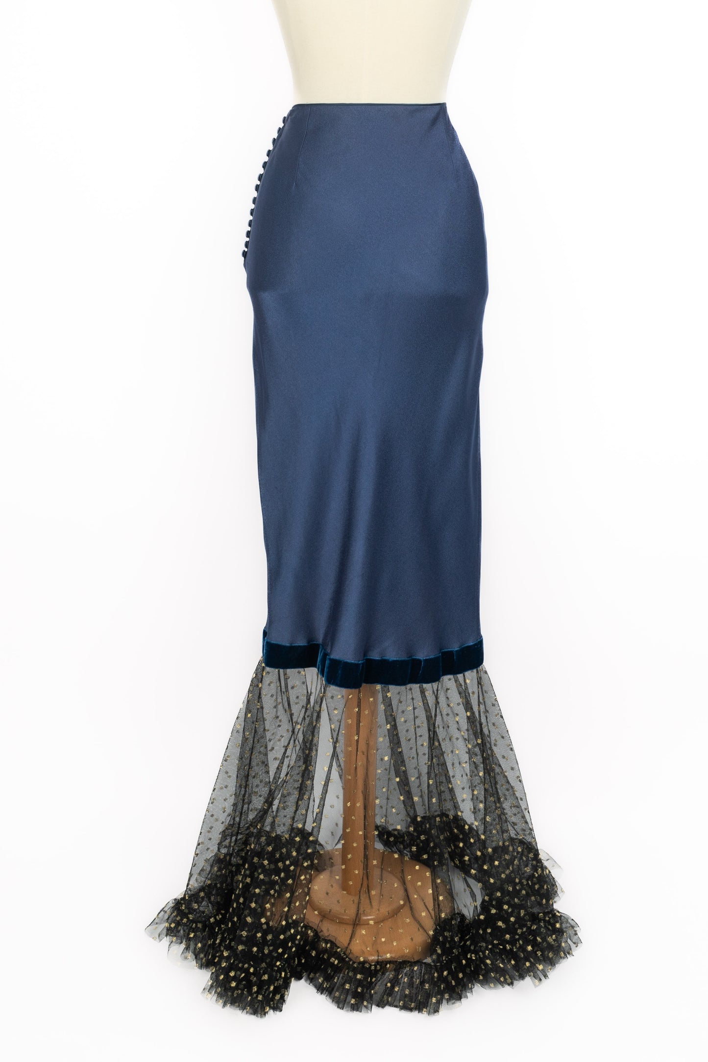 Jupe longue en soie Galliano 