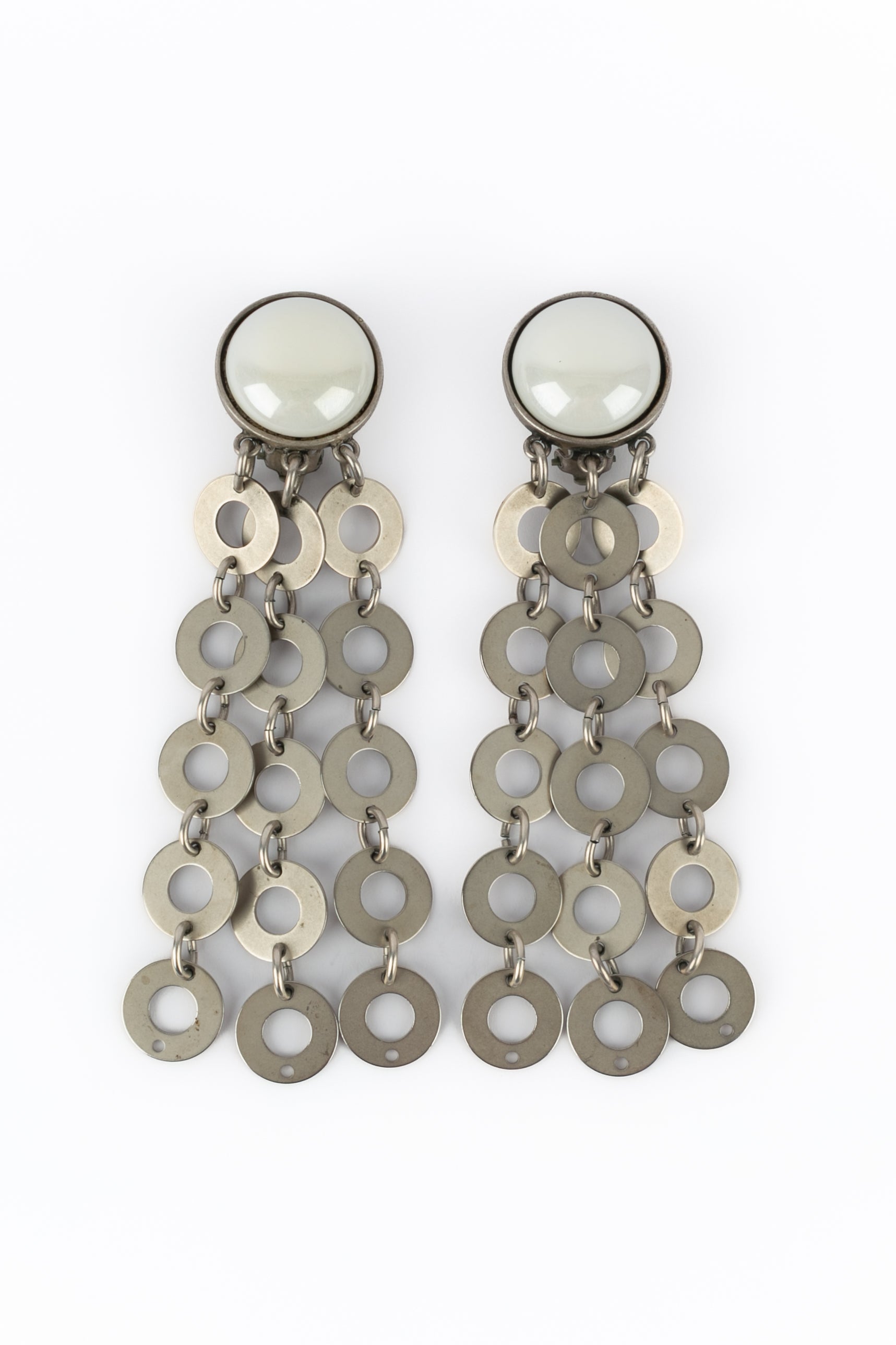 Boucles d'oreilles argentées Paco Rabanne