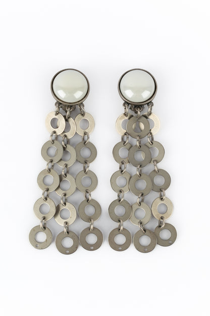 Boucles d'oreilles argentées Paco Rabanne