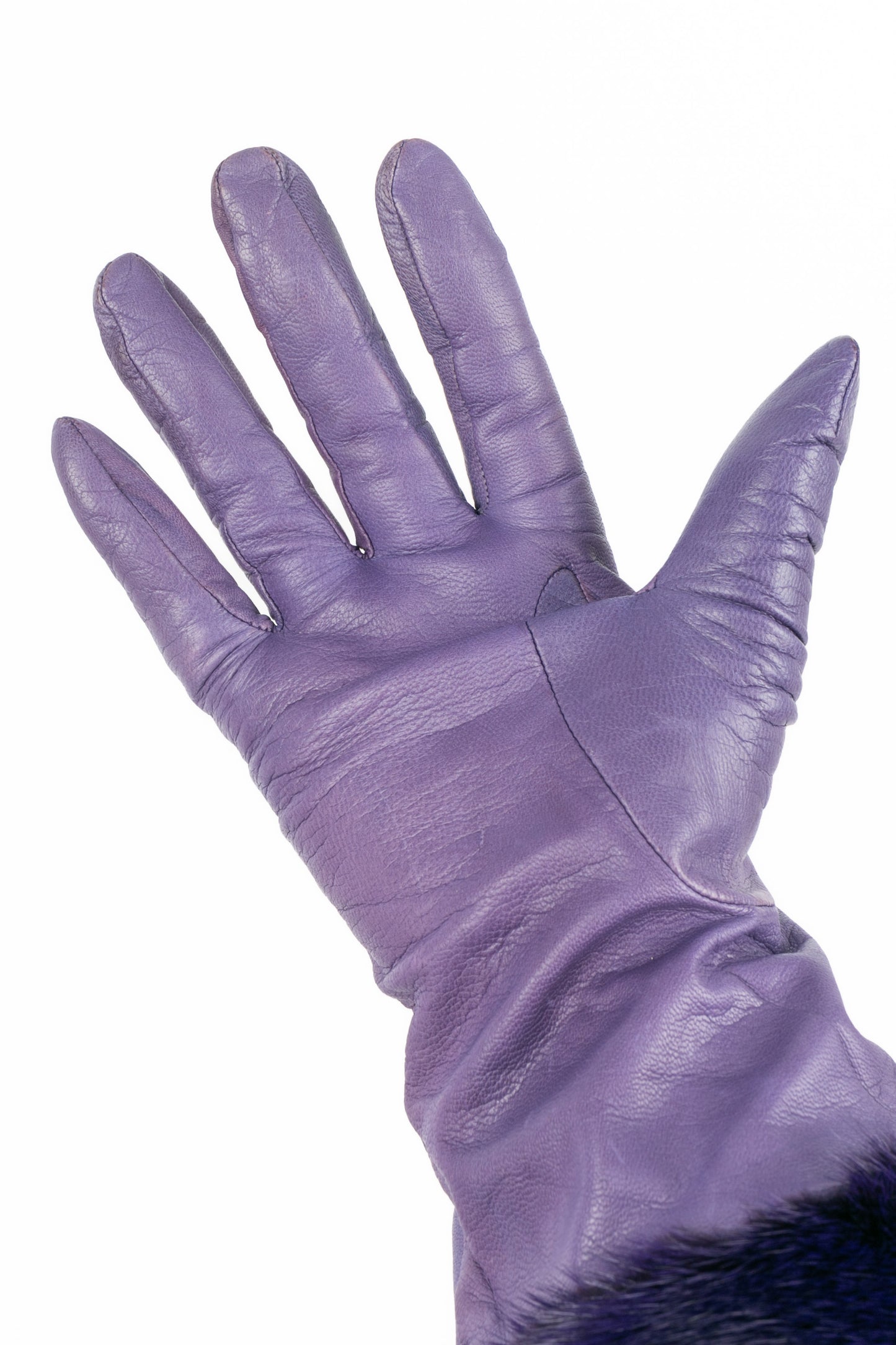 Gants en cuir et fourrure
