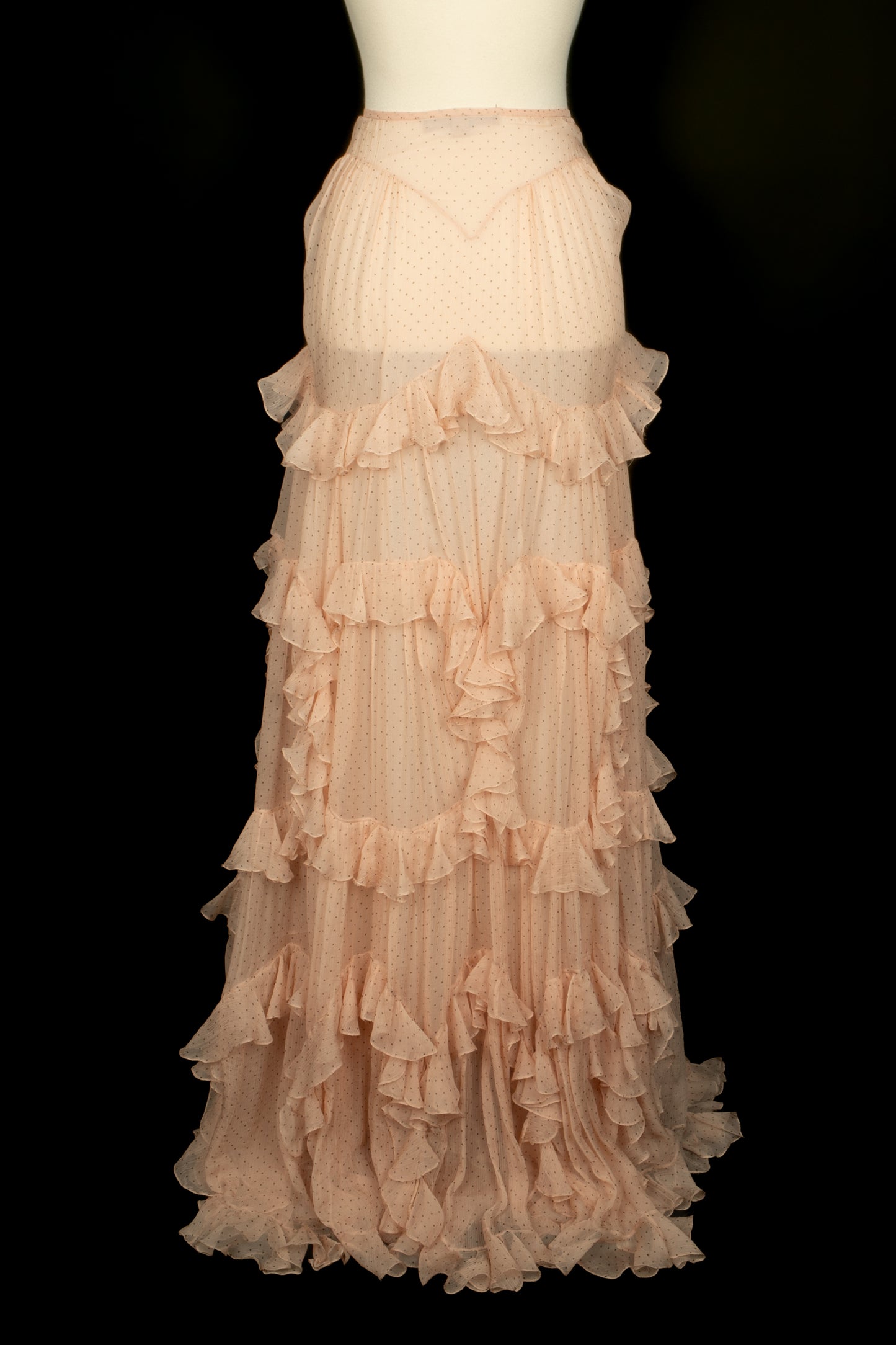 Jupe en mousseline rose Galliano