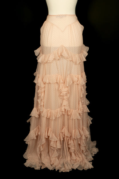 Jupe en mousseline rose Galliano