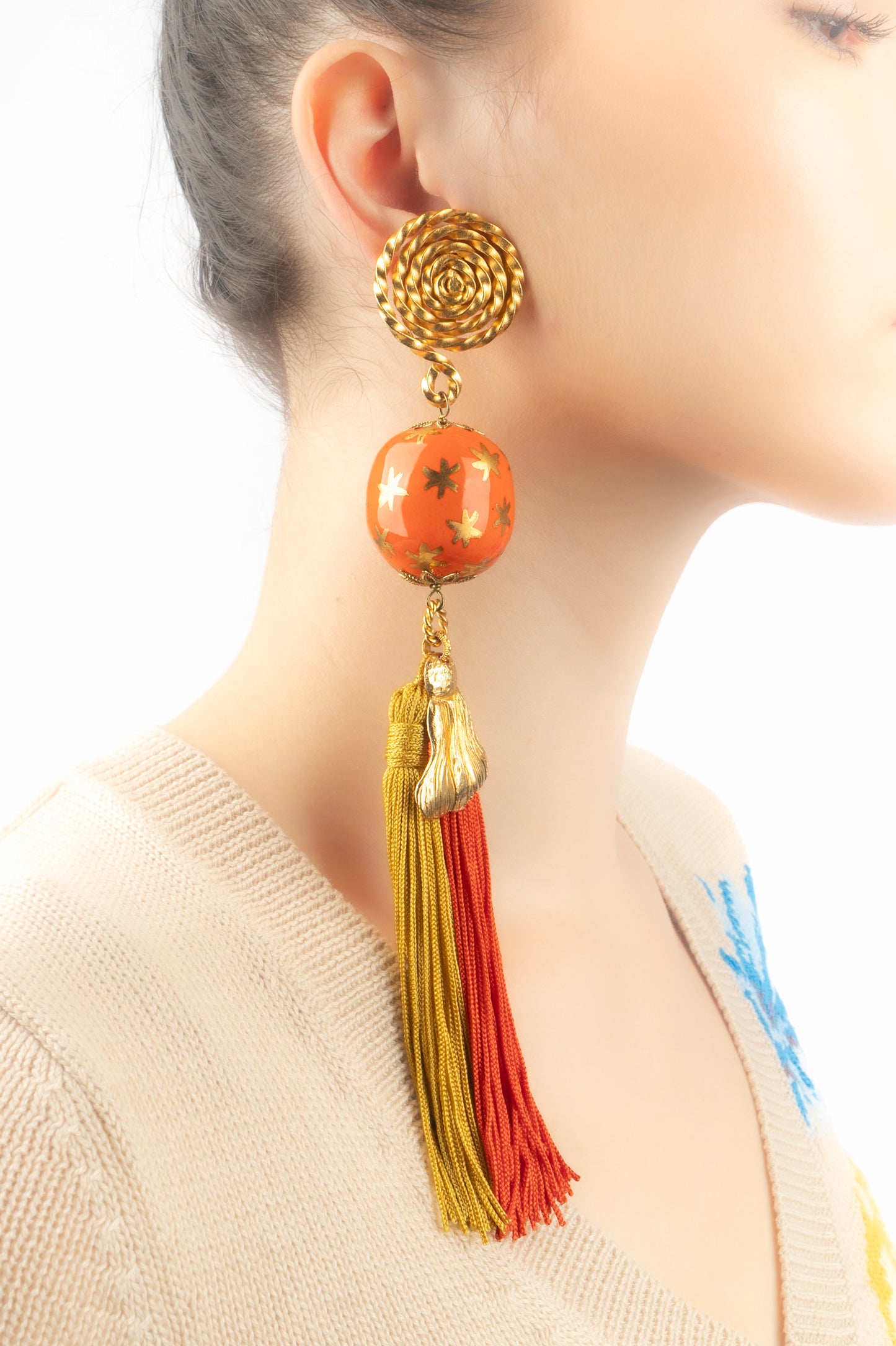 Boucles d'oreilles Yves Saint Laurent Automne 1991