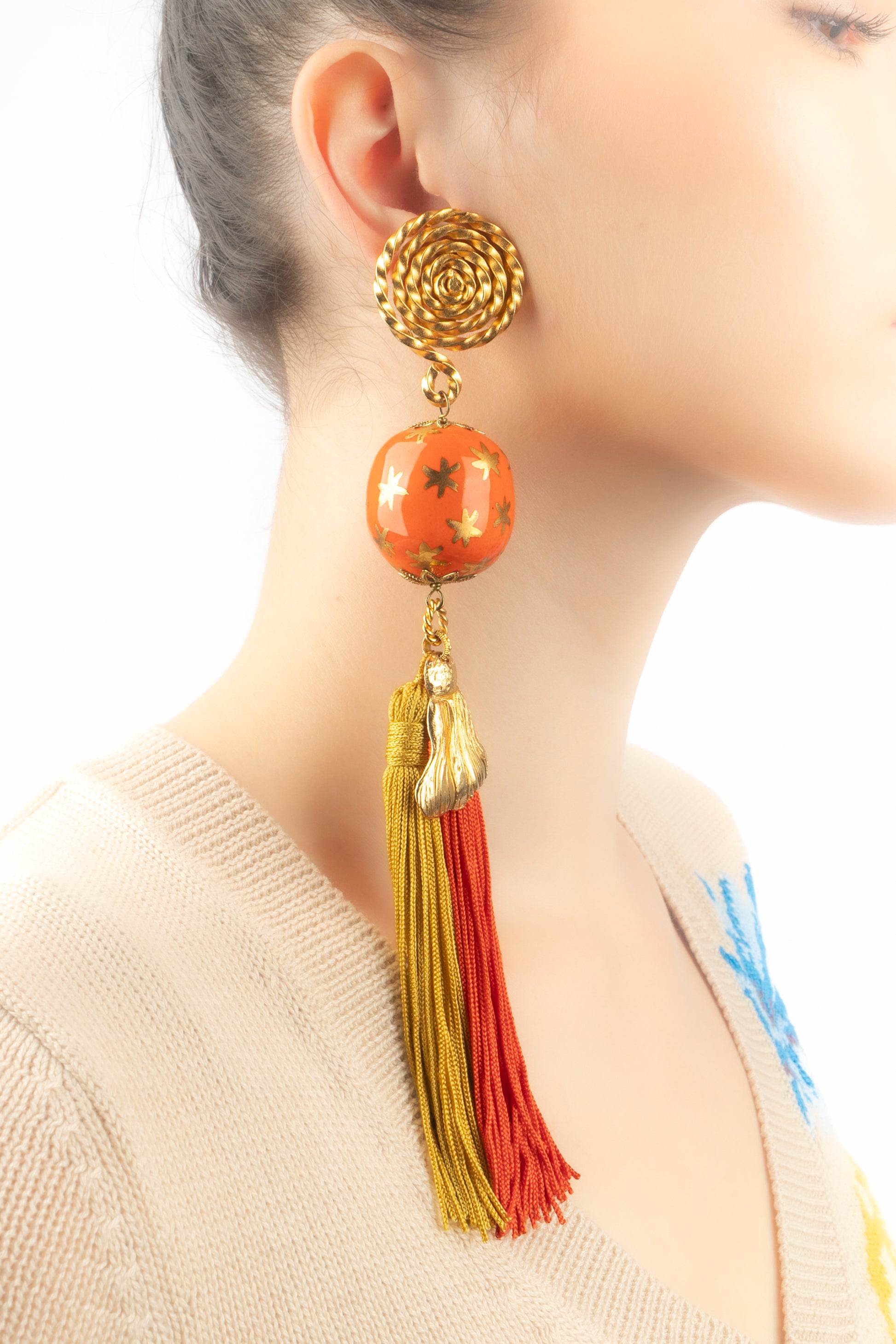 Boucles d'oreilles Yves Saint Laurent Automne 1991