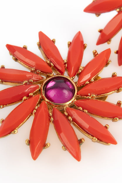 Boucles d'oreilles oranges Yves Saint Laurent 