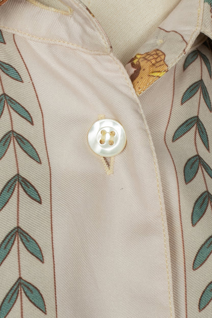 Chemise en soie "Huile Rafraichissante à l'usage de la Toilette parfumée" Hermès