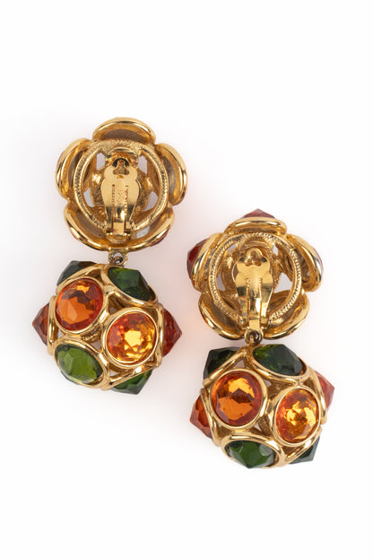 Boucles d'oreilles oranges Yves Saint Laurent