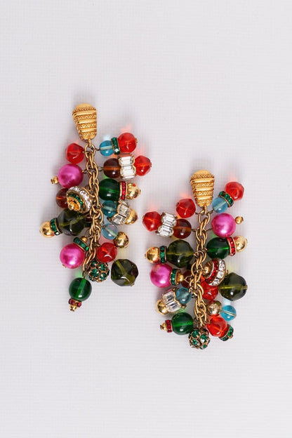 Boucles d'oreilles multicolores Dior