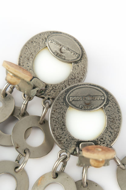 Boucles d'oreilles argentées Paco Rabanne