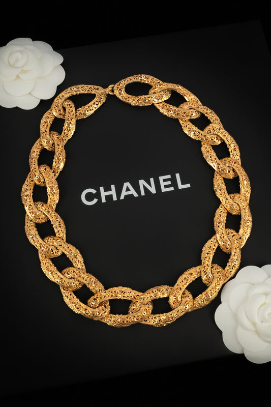 Collier doré Chanel 1990's