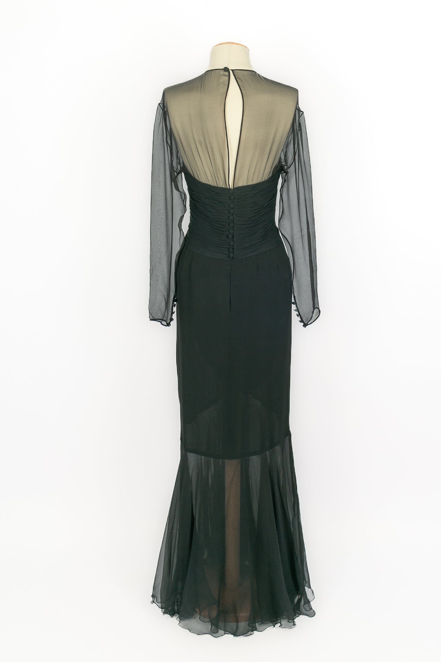 Robe en soie noire Chanel 