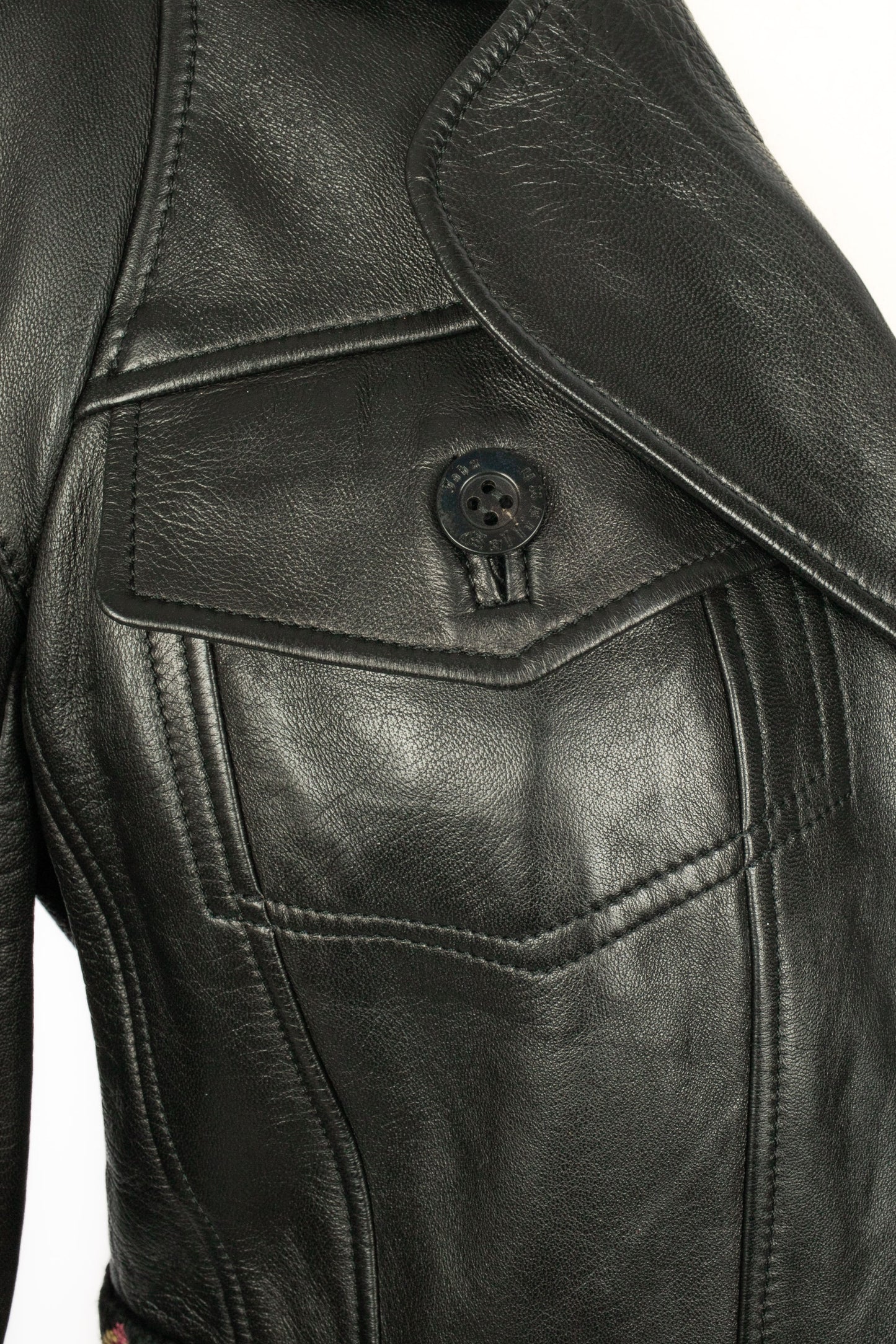 Veste en cuir John Galliano