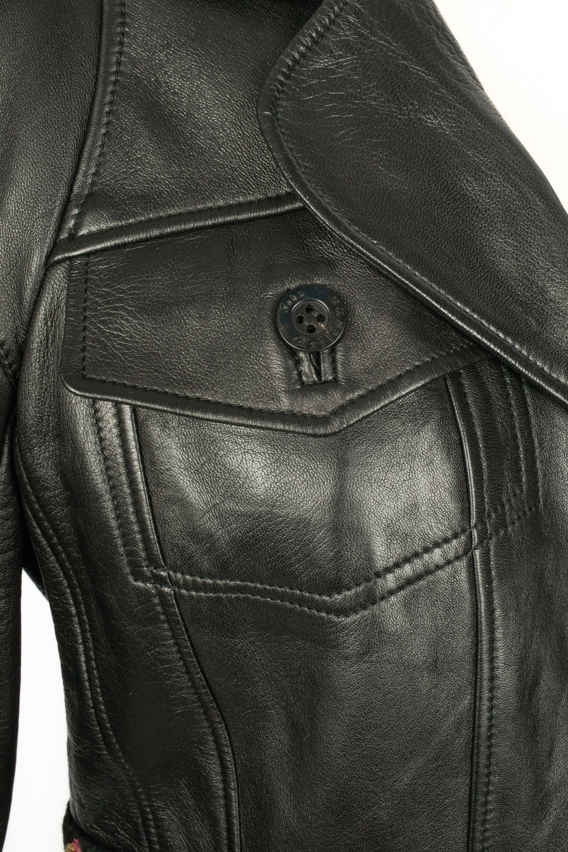 Veste en cuir John Galliano