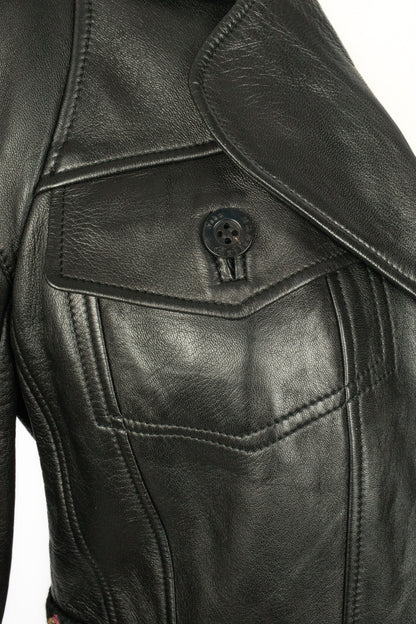 Veste en cuir John Galliano