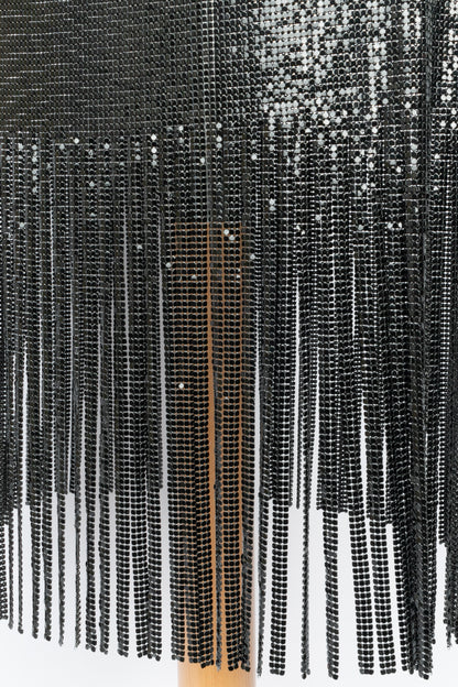 Jupe métallique noire Paco Rabanne