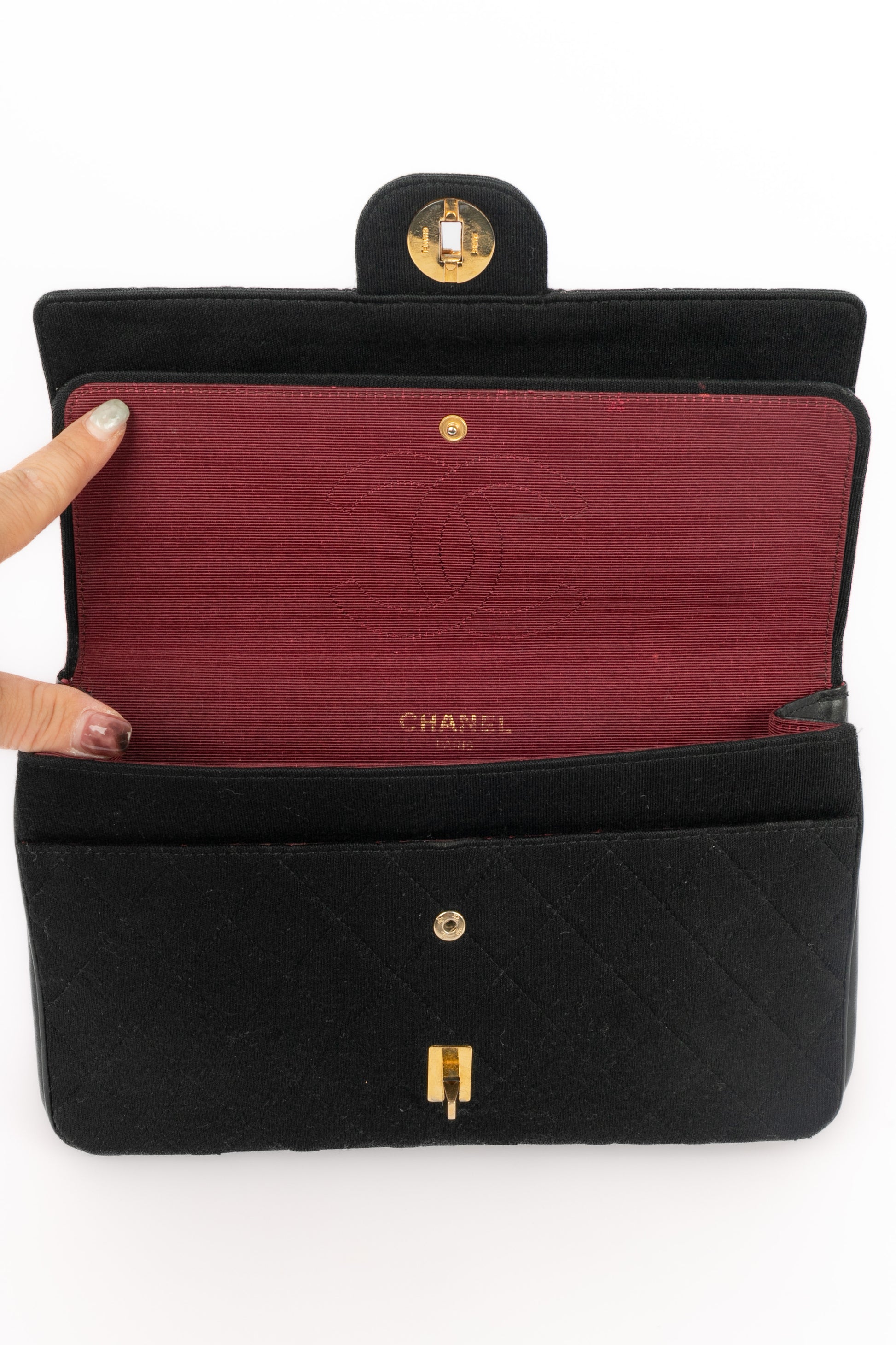 Sac classique en jersey Chanel 1970's
