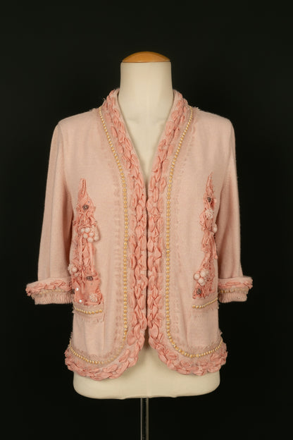 Gilet en cachemire rose Chanel