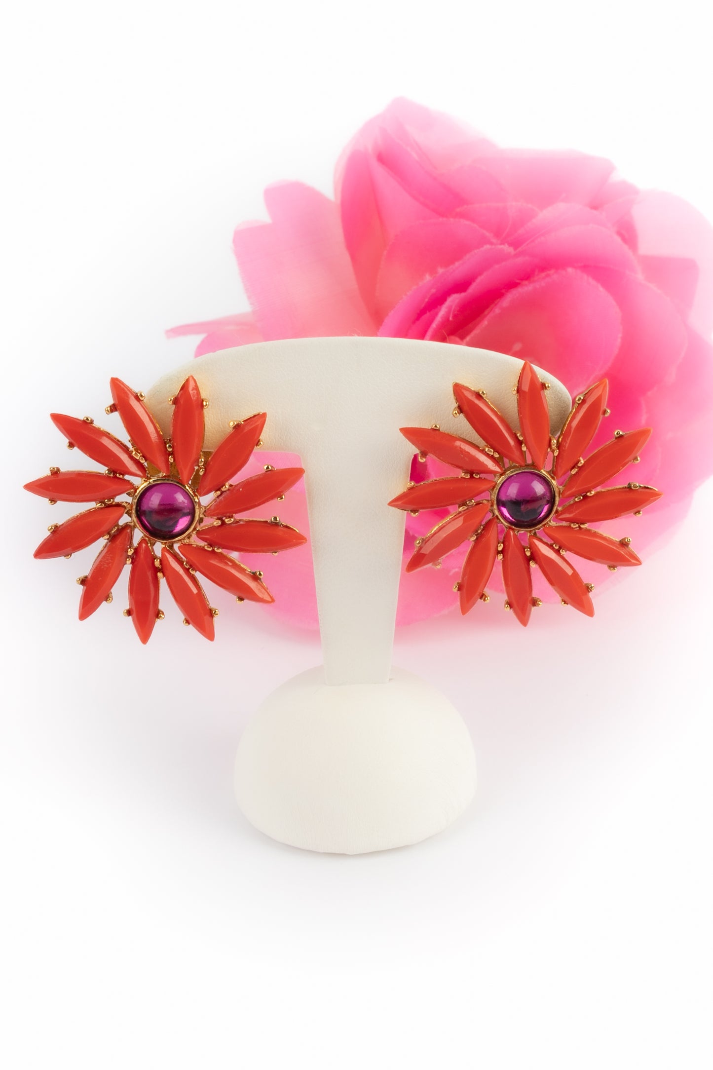 Boucles d'oreilles oranges Yves Saint Laurent 