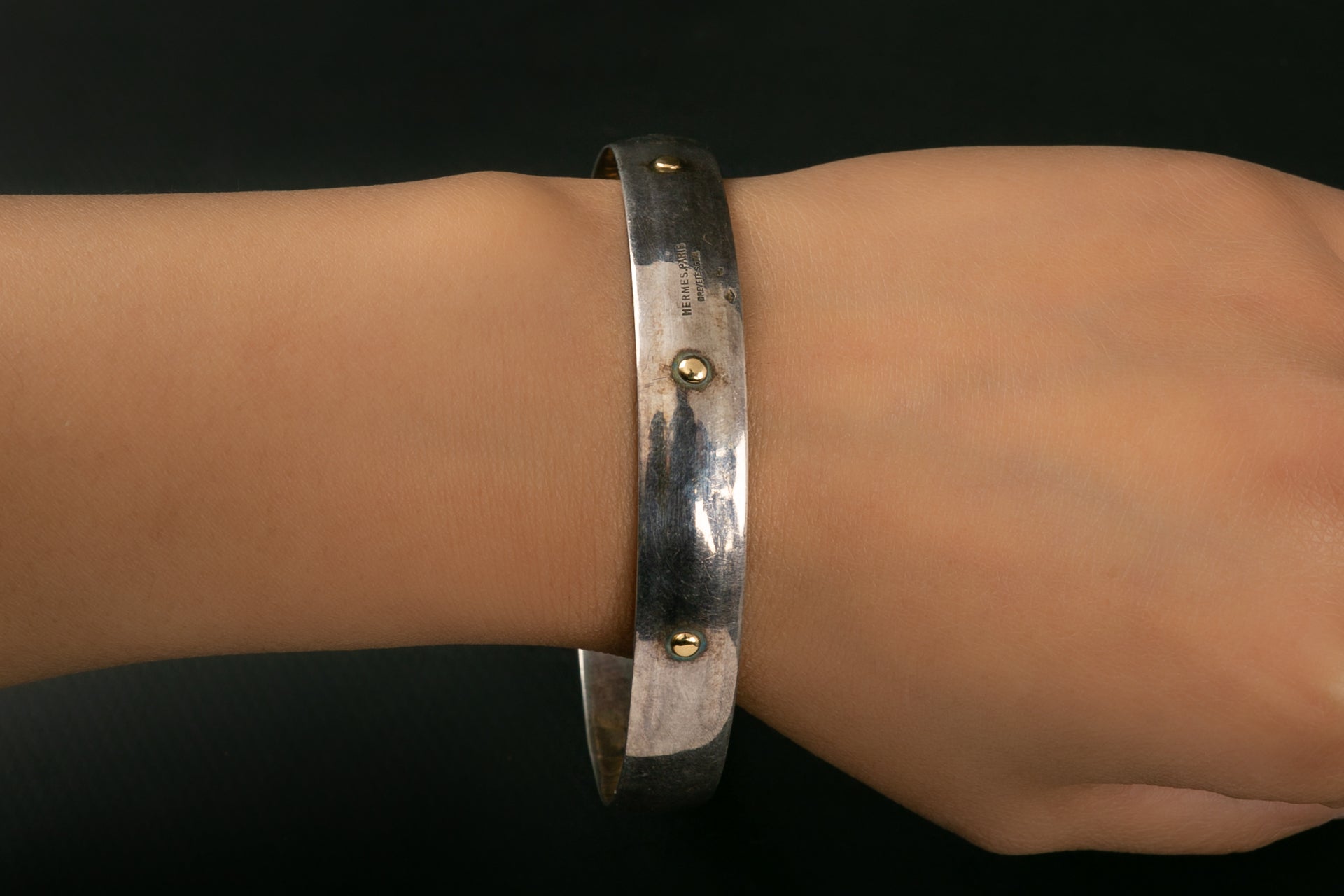 Bracelet jonc en argent Hermès
