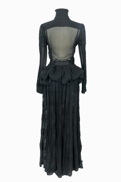 Robe en soie noire Roberto Cavalli