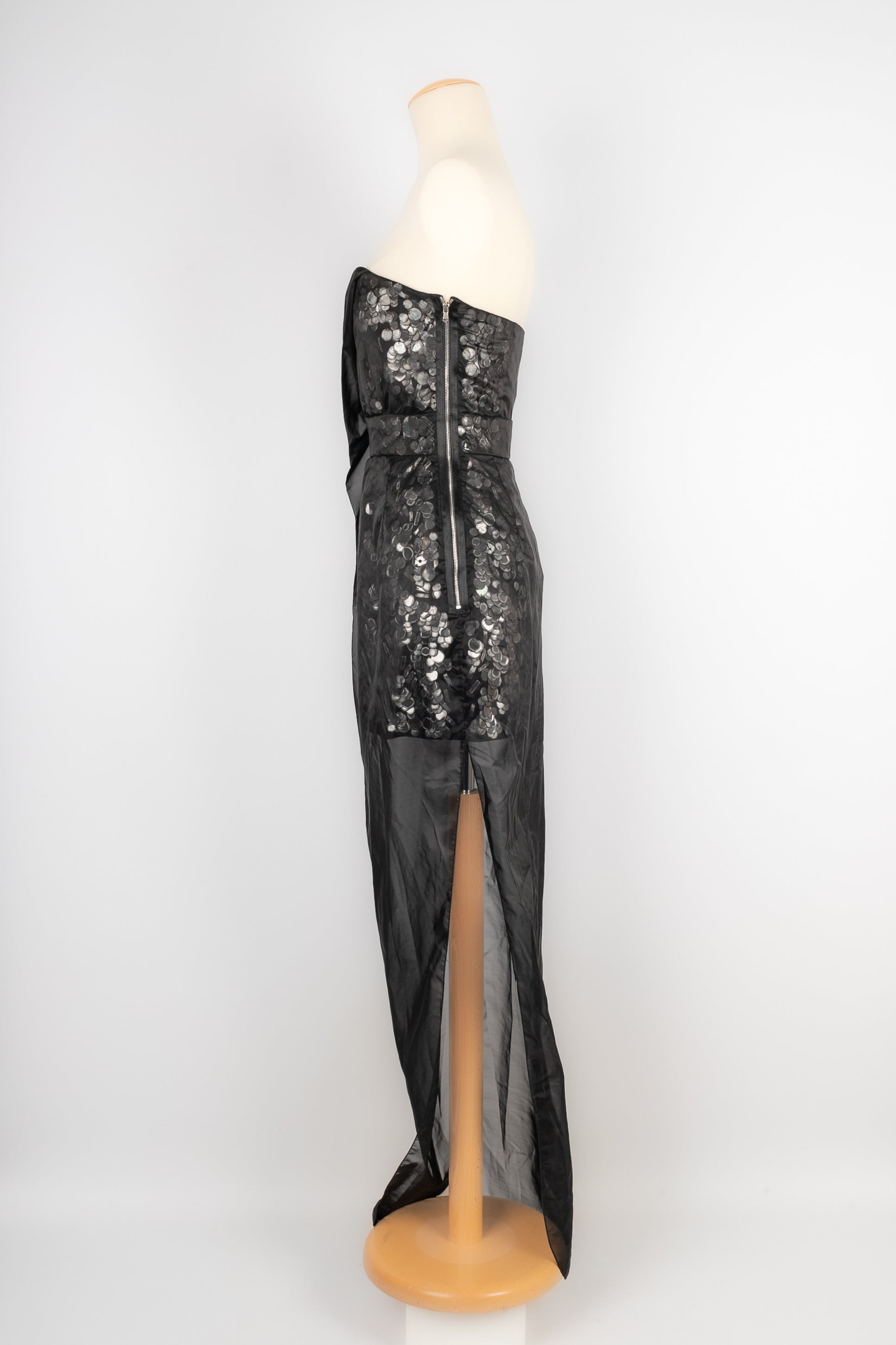 paule ka lace dress $1120 Paule Ka Paris 44 12 Lace Sheath Dress Gray Cocktail Wedding Sheer Luxury