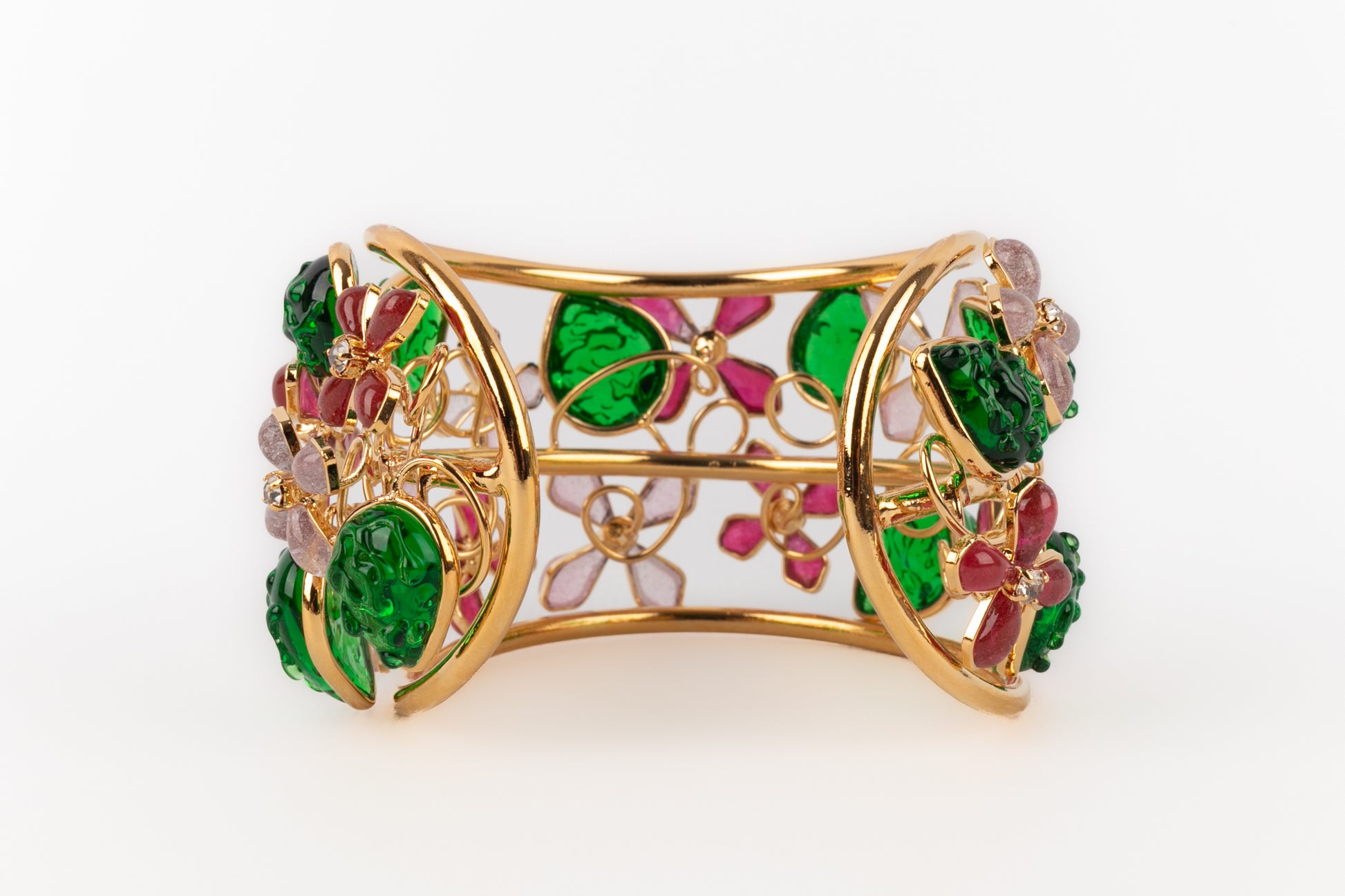 Bracelet de fleurs roses Augustine