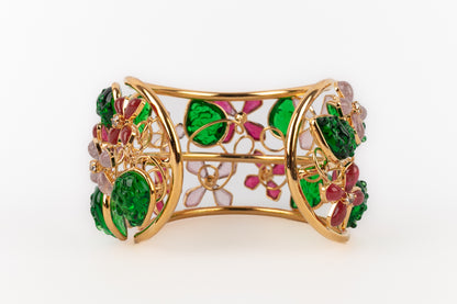 Bracelet de fleurs roses Augustine