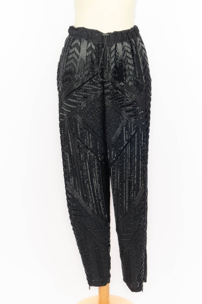 Pantalon à paillettes noire Pucci