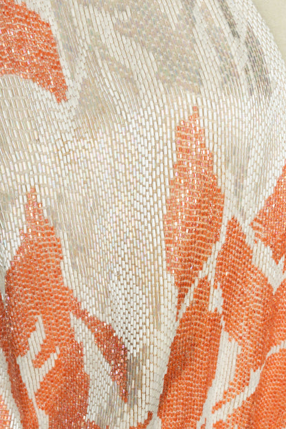 Haut perlé blanc et corail Louis Féraud Haute Couture 