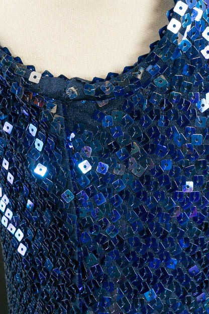 Gilet bleu à sequins Chantal Thomass