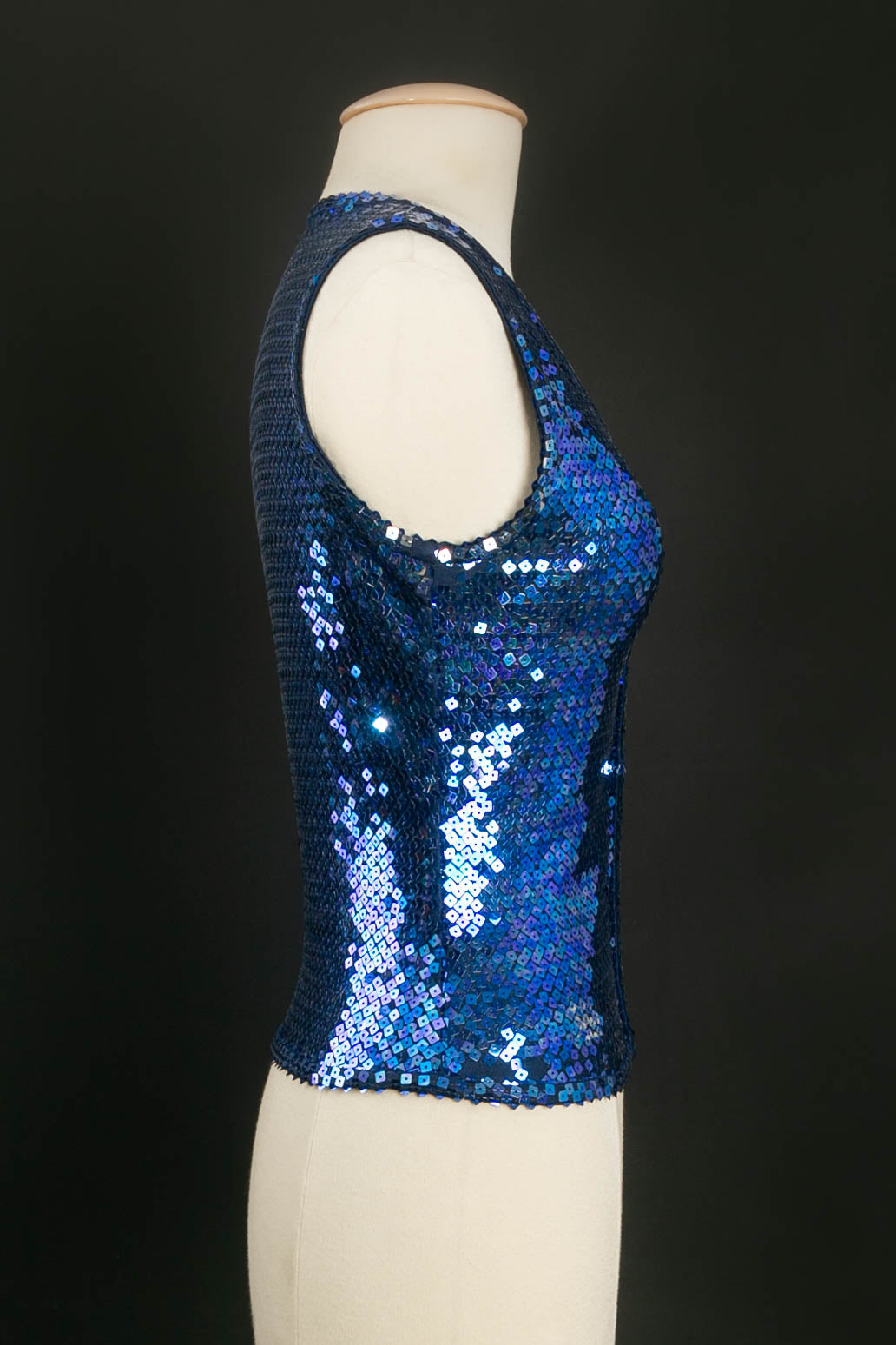 Gilet bleu à sequins Chantal Thomass
