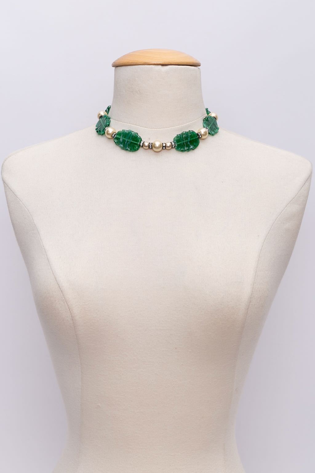 Collier ancien perles de verre