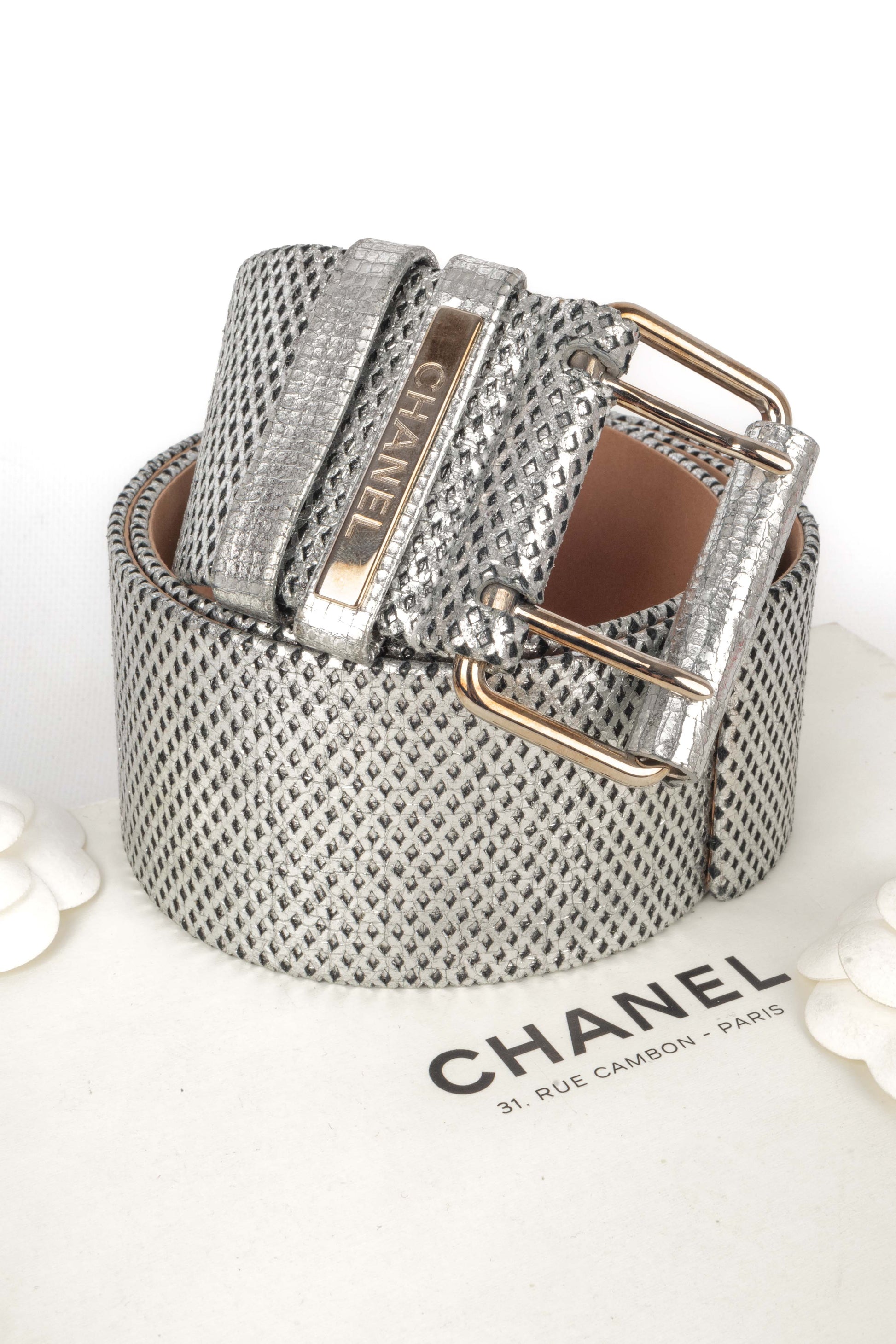 Ceinture argentée Chanel 2008