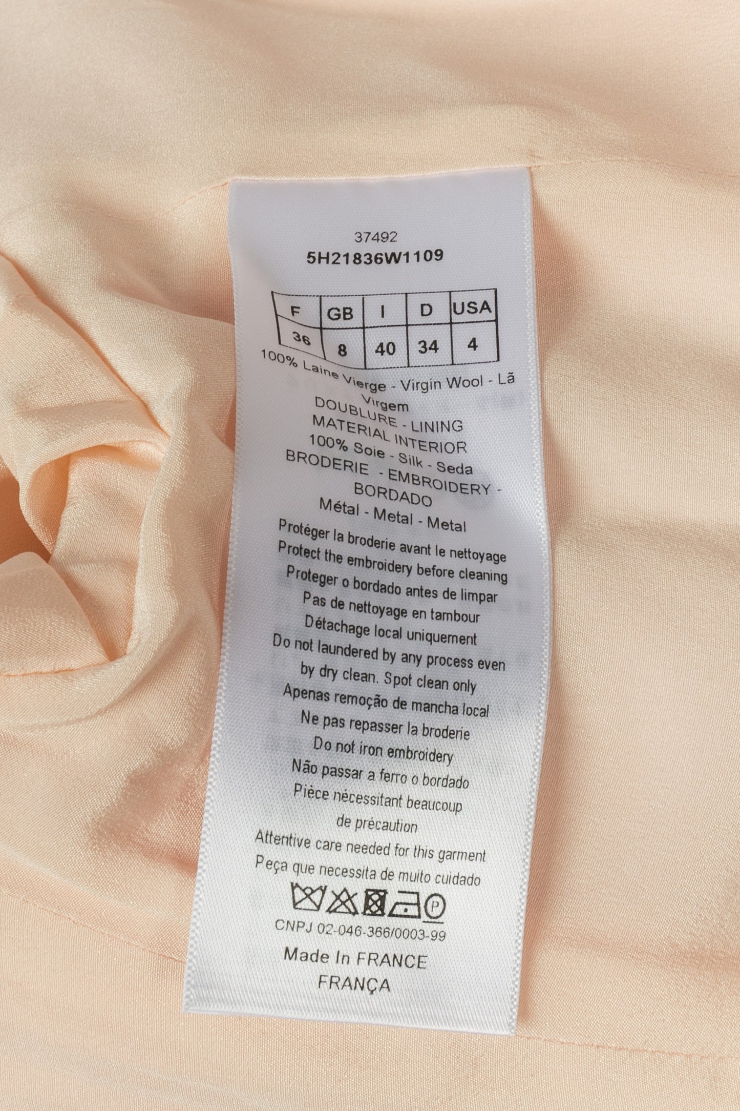 Manteau en laine rose Dior 