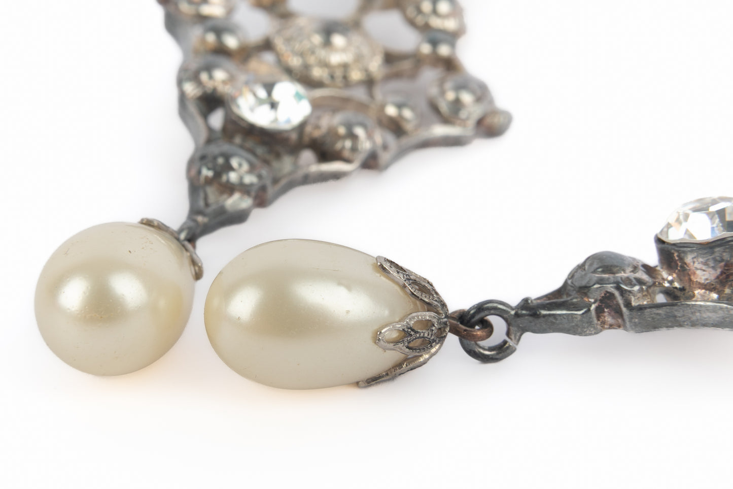 Boucles d'oreilles argentées Dior 1994