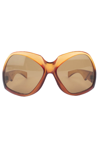 Lunettes de soleil en bakelite orange 