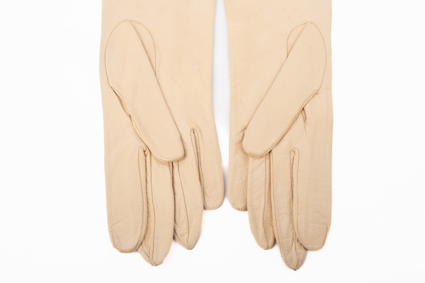 Gants vintage en cuir beige