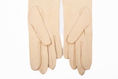 Gants vintage en cuir beige