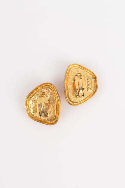 Boucles d'oreilles oranges Yves Saint Laurent